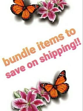 Orange Butterfly & Flower Bundle And Save On Shipping!